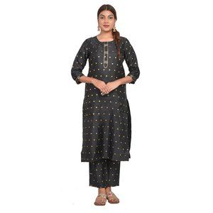Riara Women Straight Kurti Set Art Silk Designer Print Festival Dress for Girls
